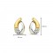 GOUDEN BICOLOR OORSTEKERS DRUPPELVORMIG MET ZIRCONIA 5.5X8.8MM - 82829 - OB427817