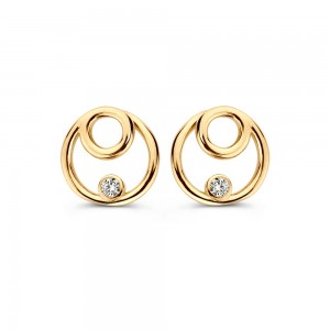 GOUDEN OORSTEKERS RONDE MET ZIRCONIA 8MM - 82383 - OE127714