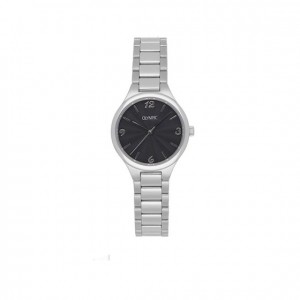OLYMPIC HORLOGE, STALEN BAND EN KAST, ZWARTE WIJZERPLAAT MET CIJFERS 50M - 78884 - OL26DSS133