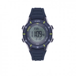 OLYMPIC HORLOGE, DIGITAAL BLAUW KUNSSTOF BAND, ZWART GRIJZE KUNSSTOF KASTMET GEEL ACCENT 100M - 78937 - OL45HKR010