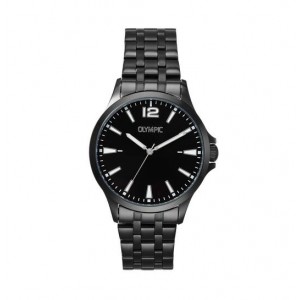 OLYMPIC HORLOGE, DANI , ZWART STALEN BAND EN KAST, WARTEM PLAAT EN BESCHERMDE KROON 40M 50M - 83130 - OL72HZZ004