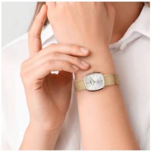 OLYMPIC HORLOGE DOUBLE MILANEESE BAND EN VIERKANTE KAST MET ZILVERKLEURIGE PLAAT 23X25MM 30M - 84188 - OL73DDS001