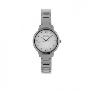OLYMPIC HORLOGE, COMO, STALEN BAND EN KAST, ZWARTE WIJZERPLAAT MET CIJFERS 50M - 78920 - OL88DSS016