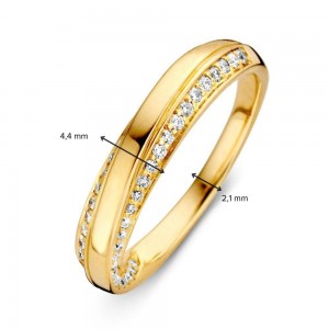 EXCELLENT GOUDEN RING CROSSOVER MET 0.32CT H/Si-1 WESSELTON MT56 - 84053 - RG116521-56-MT56