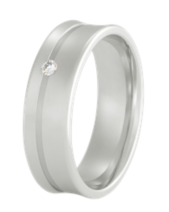 ALLER SPANNINGA ZILVEREN RING MET BRILJANT 1 X 0.02CRT MT54 - 63164 - Z04-MT54
