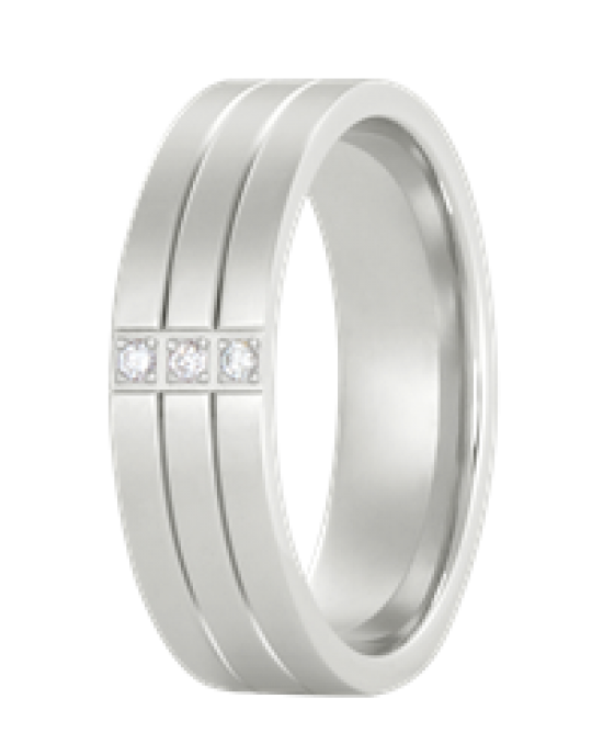 ALLER SPANNINGA ZILVEREN RING MET BRILJANT 3 X 0.01CRT MT52 - 63170 - Z05-MT52