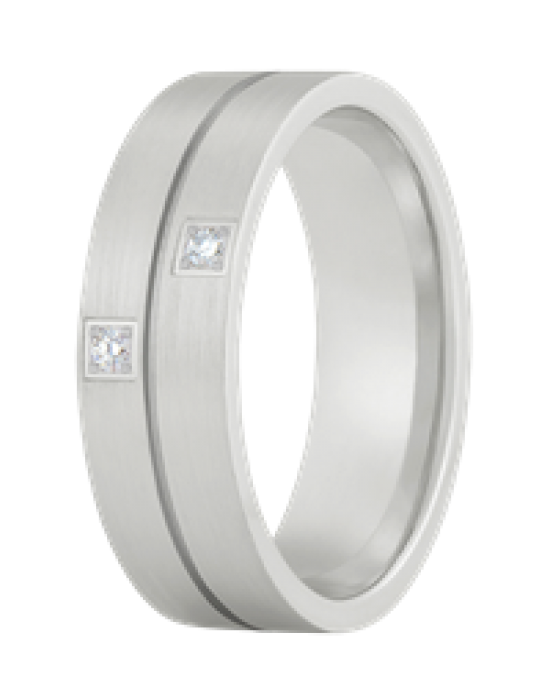 ALLER SPANNINGA ZILVEREN RING MET BRILJANT 2 X 0.015CRT MT54 - 63171 - Z06-MT54