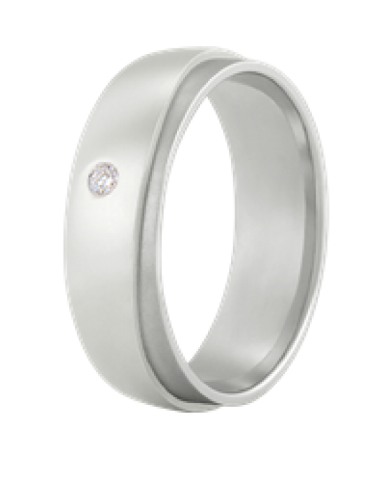 ALLER SPANNINGA ZILVEREN RING MET BRILJANT 1 X 0.02CRT MT58 - 63166 - Z09-MT58