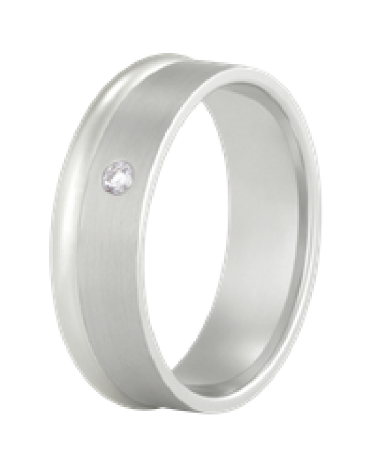 ALLER SPANNINGA ZILVEREN RING MET BRILJANT 1 X 0.02CRT MT58 - 63169 - Z12-MT58