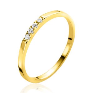 ZINZI GOUDEN RING ALLIANCE MET 4 ZIRCONIAS 1.7MM MT54 - 83120 - ZGR407-54-MT54