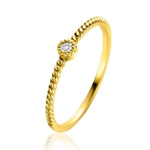 ZINZI GOUDEN RING GEDRAAIDE SCHEEN MET ZIRCONIA IN BOLLETJES ZETTING 3MM MT52 - 82778 - ZGR481-52-MT52