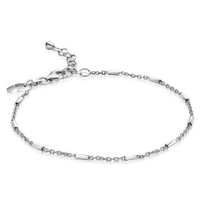 ZINZI ZILVEREN ARMBAND ANKER SCHAKEL MET STAAFJES 17-20CM - 75198 - ZIA1648