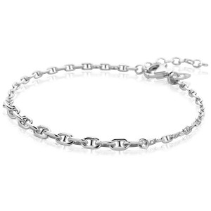 ZINZI ZILVEREN ARMBAND ANKER MET BREDE SCHAKELS IN HET MIDDEN 3.8MM 17-20CM - 84243 - ZIA2762