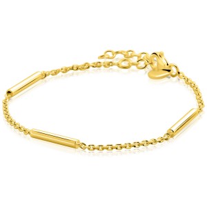 ZINZI ARMBAND, DOUBLE, ANKER MET 3 GLADDE STAAFJES 17-20CM (Geen garantie op plating) - 84395 - ZIA2800G