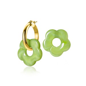 ZINZI CREOOLHANGER KUNSSTOF BLOEM LICHTGROEN 26MM - 84051 - ZICH2720GA