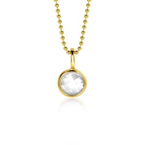 ZILVEREN HANGER DOUBLE APRIL MET WITTE ZIRCONIA 8MM (Geen garantie op plating) - 82128 - ZIH-APR