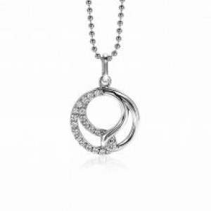 ZINZI ZILVEREN HANGER VERBONDENHEID HALF GLANS HALF ZIRCONIA'S 15MM (Ook als set leverbaar.) - 79252 - ZIH2119S