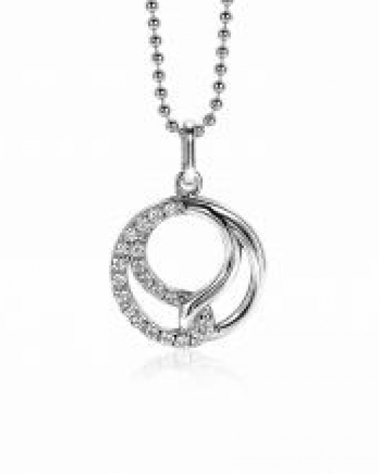 ZINZI ZILVEREN HANGER VERBONDENHEID HALF GLANS HALF ZIRCONIA'S 15MM (Ook als set leverbaar.) - 79252 - ZIH2119S