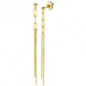 ZINZI ZILVEREN STEEKOORHANGERS, DOUBLE, PAPERCLIP EN GOURMET 85X3X4MM (Geen garantie op plating) - 81742 - ZIO2262G