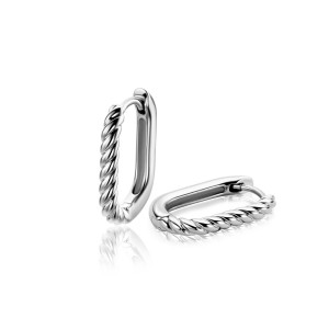 ZINZI ZILVEREN KLAPCREOLEN HALF BEWERKT MET DRAADMOTIEF 2.4 X17MM - 83359 - ZIO2691