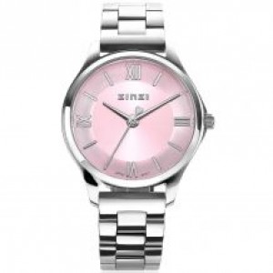 ZINZI HORLOGE CLASSY MINI STALEN BAND ENKAST EN ROZE WIJZERPLAAT MET DATUM 50M - 81755 - ZIW1241