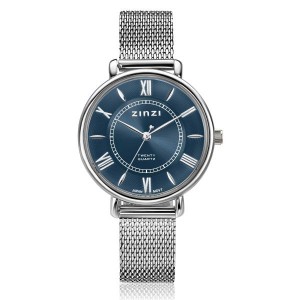 ZINZI HORLOGE STALEN MILANEESE BAND EN KAST, BLAUWE PLAAT 34MM 30M - 82652 - ZIW2053