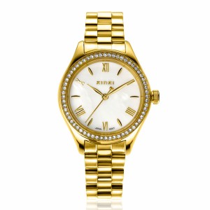 ZINZI HORLOGE "TRESOR" DOUBLE STALEN HORLOGEBAND EN KAST MET ZIRCONIAS 32MM 30M - 83368 - ZIW2434