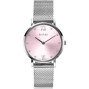 ZINZI HORLOGE "LADY" ROZE WIJZERPLAAT, MILANESE BAND EN DATUM 50M - 77866 - ZIW641M